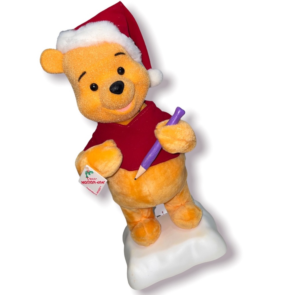Rare Vtg 1997 Flocked winnie the pooh christmas decor